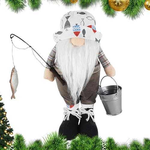 Fisherman Wichtel Plüsch, Bauernhaus Dekoration, Handgemachte Tomte Ornamente, Angelwichtel Figur, 27,9 cm Plüsch, gesichtsloser Dekor, Tischplatte Figur, Bauernhaus Fisherman Wichtel Plüsch, Bauernhaus Dekoration, Handgemachte Tomte Ornamente, Angelwichtel Figur, 27,9 cm Plüsch, gesichtsloser Dekor, Tischplatte Figur, Bauernhaus von Riaisttd