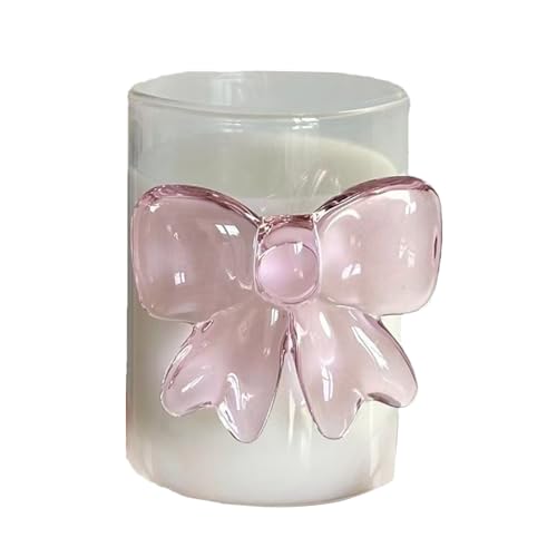 Glass Cups, Drinking Glassware with Bow, Transparent Heat Resistant Design, Elegant Cup Style for Kitchen Restaurant Home Parties, Gathering Tea Time Use, Long Lasting von Riaisttd