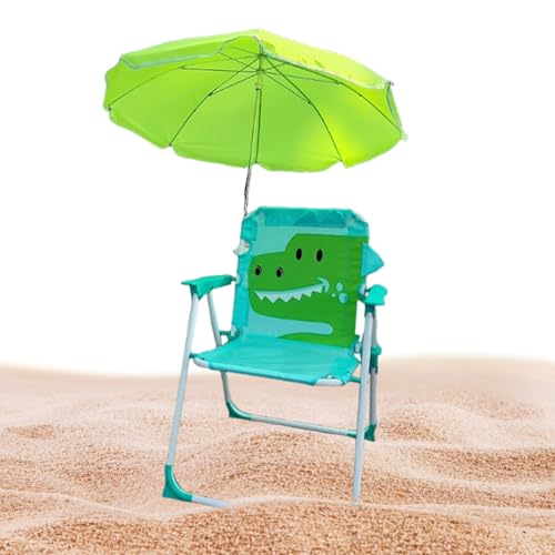 Kinder-Campingstuhl mit Sonnenschirm, windabweisender Outdoor-Sitz, 45 x 37 x 5 cm, ideal für Entspannung und Sonnenschutz von Riaisttd