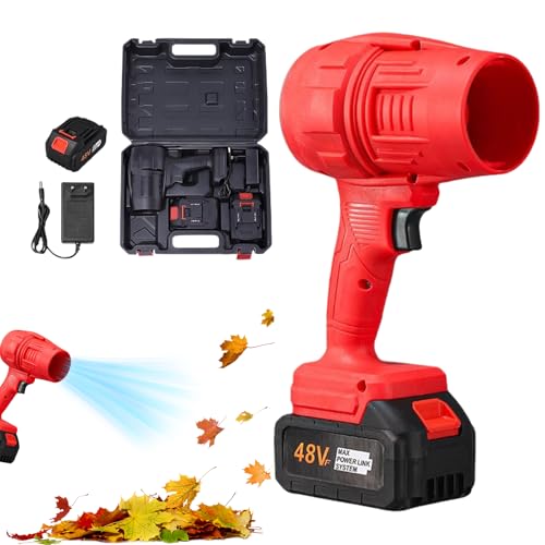 Laubbläser Turbo Staubwedel Kabelloses Werkzeug Variable Geschwindigkeit 22,6 x 14,5 cm Wiederaufladbare Leistung Tragbares Reinigungsgerät für Rasen, Terrasse, Garten, Auffahrt, Camping, Schnee oder von Riaisttd
