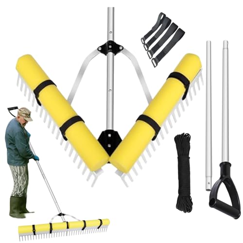Pond Rake, Algae Removal Tool, Floating Weeding Rake, Extra Long Handle Cleaner, for Seaweed Clearing in Lakes Beaches Gardens Baseball Fields Outdoor Maintenance Use von Riaisttd
