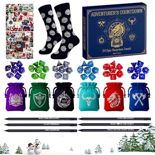 Riaisttd Adventskalender - 24 Tage Fest Countdown Kalender | Mit Stiften Socken Aufklebern Ketten Beuteln Für Familienaktivität Klassenzimmer Schule Haus Party von Riaisttd