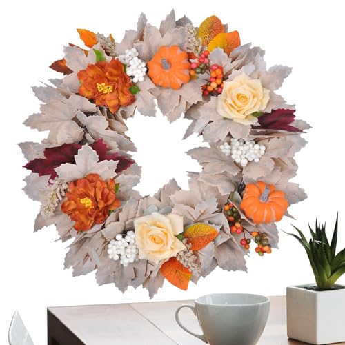 Riaisttd Halloween Kränze Für Die Haustür,45 cm Kürbis Herbstdekoration für Haustür - Festliche Deko Für Wohnung Studentenzimmer Klassenzimmer Zuhause Riaisttd Halloween Kränze Für Die Haustür,45 cm Kürbis Herbstdekoration für Haustür - Festliche Deko Für Wohnung Studentenzimmer Klassenzimmer Zuhause von Riaisttd