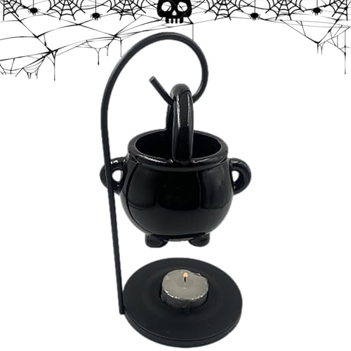 Riaisttd Halloween Wachsschmelzer | HexenTopf Kerzenhalter - Witches Home Yoga Room Meditation Decor, Black Aroma Diffuser Candle Tealight Riaisttd Halloween Wachsschmelzer | HexenTopf Kerzenhalter - Witches Home Yoga Room Meditation Decor, Black Aroma Diffuser Candle Tealight von Riaisttd