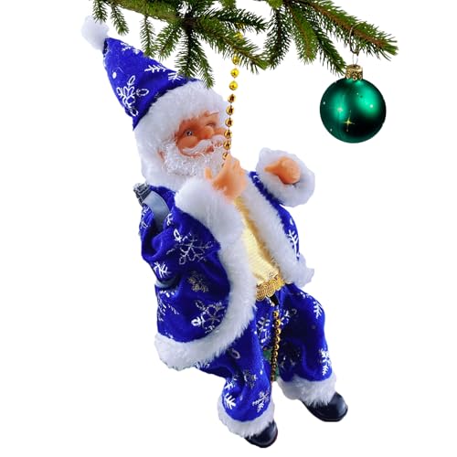 Riaisttd Musikalischer Santa Weihnachtsschmuck - Elektrische Perlenschnecke Kletternder Weihnachtsmann | Weihnachtsmann Mit Weißem Bart Für Feiertage Indoor Kinder Wohnzimmer Schlafzimmer Kinderzimmer von Riaisttd