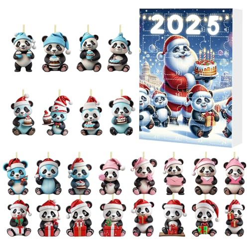 Riaisttd Panda Weihnachtsanhänger Adventskalender 24 Tage - 2D Acryl Panda Schmuck Set Adventskalender | Aufhängbarer Tier Charm für Kinder Rucksack Fenster Balkon Auto Innenspiegel Vordertür Junge Riaisttd Panda Weihnachtsanhänger Adventskalender 24 Tage - 2D Acryl Panda Schmuck Set Adventskalender | Aufhängbarer Tier Charm für Kinder Rucksack Fenster Balkon Auto Innenspiegel Vordertür Junge von Riaisttd
