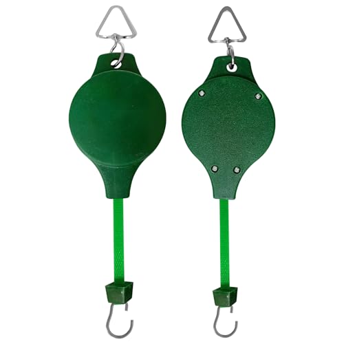 Riaisttd Pflanzenrolle, Korbhaken, 7,5 x 2,5 x 21 cm, verstellbarer Pflanzgefäßhalter, einziehbares Halterungssystem, stabile ABS-Metallkonstruktion, leicht, für Garten, Innen- und Außenbereich, Töpfe von Riaisttd