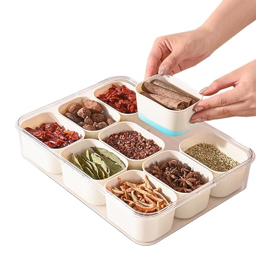 Riaisttd Snack Tray with Lid, 9-Compartment Divided Snack Box, Portable Serving Platter with Lid and Handle, Convenient Food Organizer for Parties and Everyday Use Riaisttd Snack Tray with Lid, 9-Compartment Divided Snack Box, Portable Serving Platter with Lid and Handle, Convenient Food Organizer for Parties and Everyday Use von Riaisttd