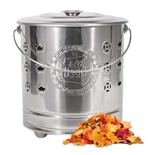 Stainless Steel Burn Barrel, Portable Fire Cage Lid, Liner Incinerator, and Hook, Safe Outdoor for Patio, Deck, Garden, Camping, Wood, and Leaf Disposal Efficient Handling von Riaisttd
