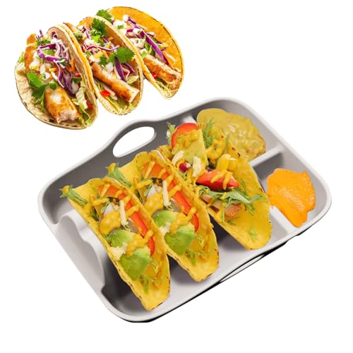Taco Serving Tablettteiler - Mehrkompartiment -Snackteller für Essen im Freien, ein Partyversand mit haltbarem Melamin, leichtes Design für Picknicks, Grill, Camping, Küchengebrauch, Wiederverwendbare Taco Serving Tablettteiler - Mehrkompartiment -Snackteller für Essen im Freien, ein Partyversand mit haltbarem Melamin, leichtes Design für Picknicks, Grill, Camping, Küchengebrauch, Wiederverwendbare von Riaisttd
