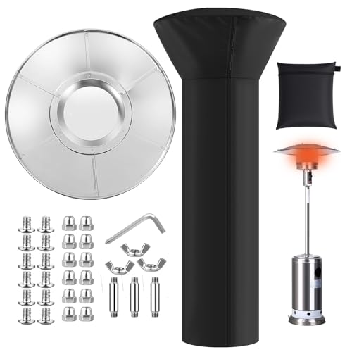 Riakrum 2 Stück Terrassenheizer-Reflektor-Schild, Aluminium, Wärmereflektor mit Reißverschluss und Aufbewahrungstasche, 220 x 83 x 48 cm, Kuppel-Ersatzteile für Outdoor-Terrassen-Propangas-Heizungen von Riakrum