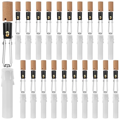 Riakrum Riakrum 20er-Set, E12-Länge, verstellbare Lampenfassung, Kronleuchterfassung mit Pappisolator und 10,2 cm Wachstropf-Kunststoff-Kerzenabdeckhülse, Lampen-Reparatur-Set für Kronleuchter Riakrum Riakrum 20er-Set, E12-Länge, verstellbare Lampenfassung, Kronleuchterfassung mit Pappisolator und 10,2 cm Wachstropf-Kunststoff-Kerzenabdeckhülse, Lampen-Reparatur-Set für Kronleuchter von Riakrum