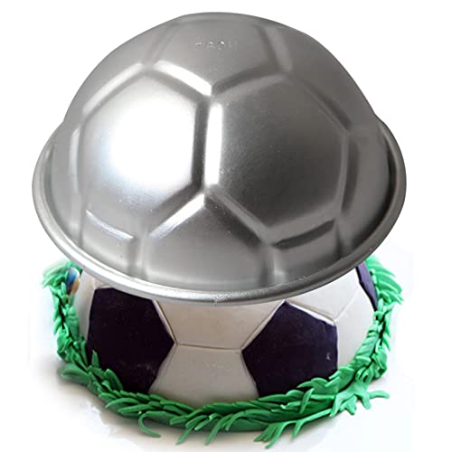 Rianpesn Fußball-Kuchenformen zum Backen, 3,14 Zoll Kuchenform aus Metall in Fußballform, Halbkugel-Kuchenform aus Aluminium, Halbkugel, Kuchenform, Dessert, Backform von Rianpesn