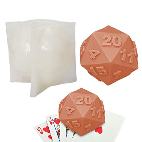 Rianpesn Würfelform aus Harz,D20 Würfel-Epoxy-Formen für Harzguss | Polyedrische Silikonwürfelformen für Harzguss, 3D-Silikonform für die Herstellung von DIY-Würfeln, Tischbrettspiel von Rianpesn