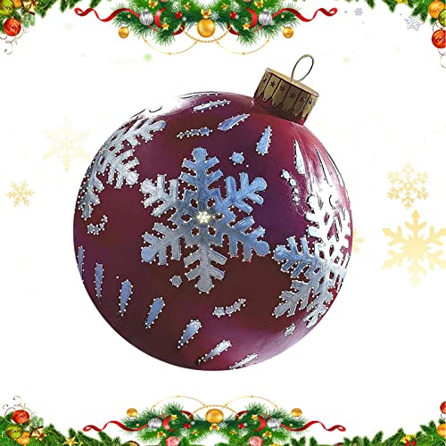 Riesige Weihnachtskugel 60 cm Aufblasbare Weihnachtskugel Weihnachtskugeln mit Pumpe PVC Outdoor Weihnachtsdekoration für Hausbaum Garten Rasen von Rianpesn