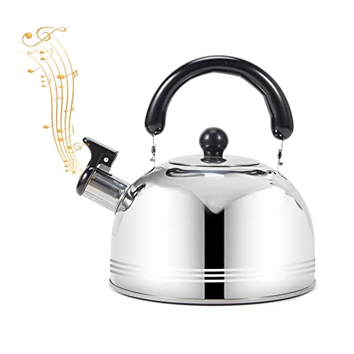 Teekessel mit flachem Boden | Rostbeständige Teekanne mit ergonomischem Griff,Kitchen Essentials Wasserkocher zum Brauen von Milch Wohnzimmer Heizung Rianpesn von Rianpesn