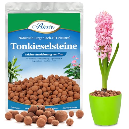 Riare 10L Blähton Für Pflanzen Organische Blähtonkiesel Hydrokultur Granulat Tnkugeln Pflanzen Tongranulat für Zimmerpflanzen Topfpflanzen Orchideen und Andere Gartenutensilien (10L) von Riare