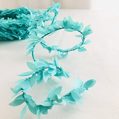 Künstliche Efeu-Laub-Girlande Gefälschte Blätter Reben String Hellgrüne Wandpflanzen Dschungel Hängende Grüne Kulisse Dekorativer Kranz für Zuhause Hochzeit (Blau Rebe 7.5m) von Riaxuebiy