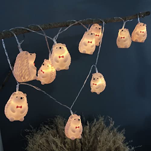 Niedliche Tier Igel LED Lichterketten Batteriebetriebenes Nachtlicht für Indoor Outdoor Halloween Weihnachten Thanksgiving Home Party Kinder Kinder Schlafzimmer Dekoration (Igel) von Riaxuebiy