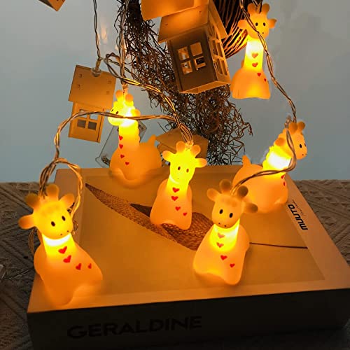 Niedliche Tierform LED Lichterketten Batteriebetriebenes Nachtlicht für Indoor Outdoor Halloween Weihnachten Thanksgiving Home Party Kinder Kinder Schlafzimmer Dekoration (Giraffe) von Riaxuebiy