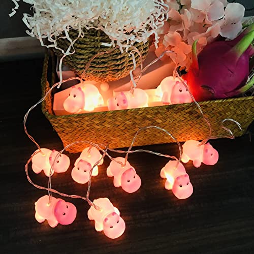 Niedliche Tierform Nilpferd LED Lichterketten Batteriebetriebenes Nachtlicht für Indoor Outdoor Halloween Weihnachten Thanksgiving Home Party Kinder Kinder Schlafzimmer Dekoration (Nilpferd) von Riaxuebiy