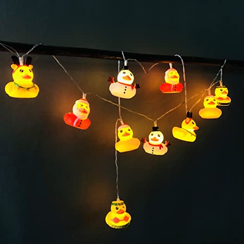 Riaxuebiy Kinderzimmer Tiere Ente Lichter String 10LEDs Weihnachten Dekorative Licht Kinder Nachtlichter für Schule Garten Kinderzimmer Ostern (1,65 m/10 LED, Weihnachtsentte) von Riaxuebiy