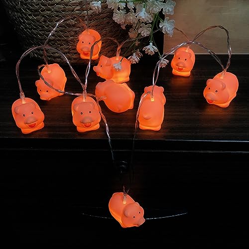 Riaxuebiy Niedlich Schwein Lichterkette,Rosa Schwein Nachtlicht Batteriebetrieben Feenlampe für Kinderzimmer Halloween Klassenzimmer Geburtstag Ostern Dekoration (3m/20led) von Riaxuebiy