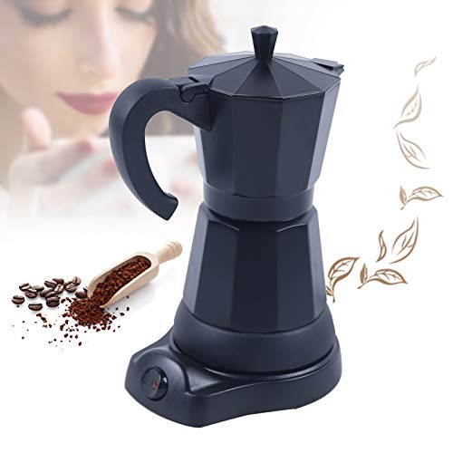 300ml Elektrische Kaffeemaschine Espressokocher 6 Tassen Mokka Kanne Schwarz Espressokanne Mokkakanne - Camping Kaffeekocher von RibasuBB