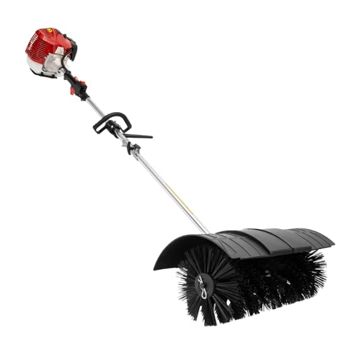 Benzin Motorbesen Besen Schneefr, 1.7kW/2.3PS 52CC Handheld Benzin Motorbesen Kehrmaschine Schneeräumer Sweeper Straße Fegen Tool von RibasuBB