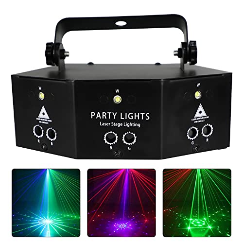 Discolicht Partylicht mit Fernbedienung, 9-Eyes LED RGB Licht DJ Projektor Disco Bühnenbeleuchtung Lichteffekt DMX Effektstrahler Halloween Weihnachten Klub Party Feiertage von RibasuBB