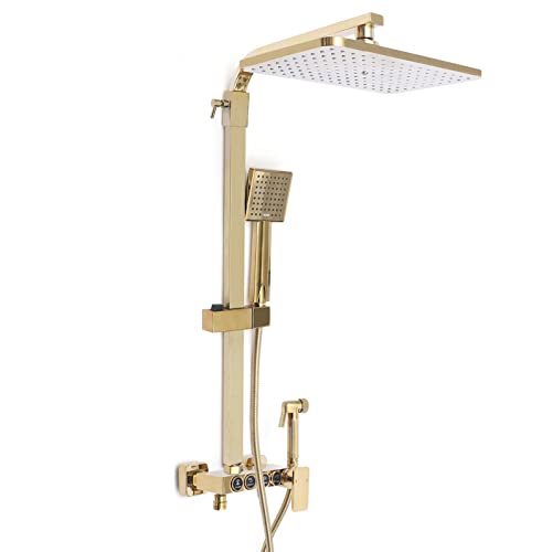 Duschsystem Regendusche, Messing Duschsystem Gold Regendusche Duschset Duschpaneel mit Handbrause ABS,Höhenverstellbar Duschstange Regendusche für Badzimmer Duschsystem Regendusche, Messing Duschsystem Gold Regendusche Duschset Duschpaneel mit Handbrause ABS,Höhenverstellbar Duschstange Regendusche für Badzimmer von RibasuBB