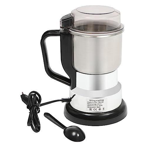 Kaffeemühle Elektrisch, Gewürzmühle mit Edelstahlklingen, 300W 22000U/min, 500ml Kapazität, Edelstahl, für Getreide, Bohnen, Gewürze, Kaffee - mit Pinsel & Löffel von RibasuBB