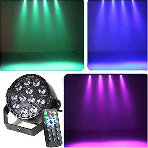 RibasuBB LED Par Strahler 12x3W LED Bühnenlicht Partylicht RGB LED Scheinwerfer mit Fernbedienung DMX 3 in 1 LED Par Licht for DJ Discolicht Hochzeit Partylicht von RibasuBB