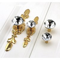 Gold Kristall Knauf Glasknopf Schublade Dresser Knob Möbelbeschläge Gold Kristall Knauf Glasknopf Schublade Dresser Knob Möbelbeschläge von RibbonHere