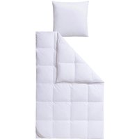 RIBECO Federbettdecke + Federkissen "Laram, 2-tlg. Naturprodukt zum TOP-Preis", (Spar-Set), Decke mit Kissen, verschiedene Größen, Bettdecke 135x200, 155x220 cm von Ribeco