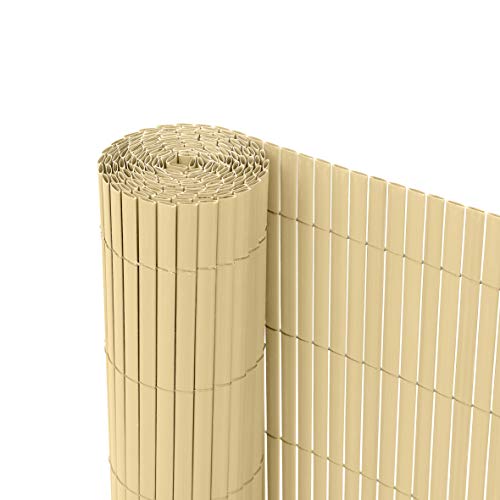 Ribelli® PVC Sichtschutzmatte Sichtschutzzaun Sichtschutz Zaun Balkon Windschutz (160 x 300 cm, Bambus) von Ribelli