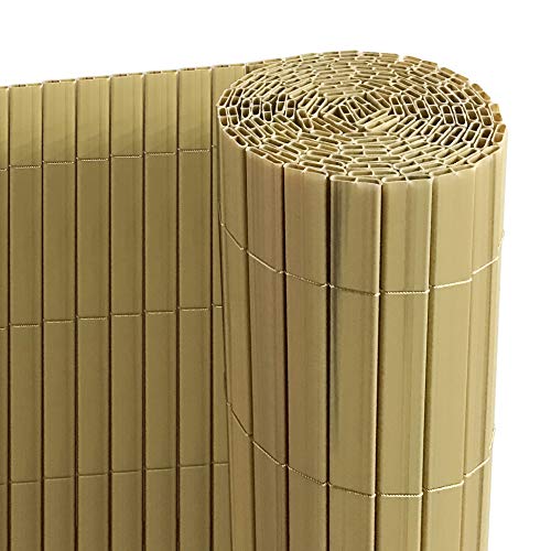 Ribelli® PVC Sichtschutzmatte mit Steg, extra stabil Sichtschutzzaun Sichtschutz Zaun Balkon Windschutz (100 x 300 cm, Bambus) von Ribelli