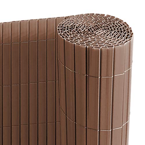 Ribelli® PVC Sichtschutzmatte mit Steg, extra stabil Sichtschutzzaun Sichtschutz Zaun Balkon Windschutz (100 x 300 cm, braun) von Ribelli