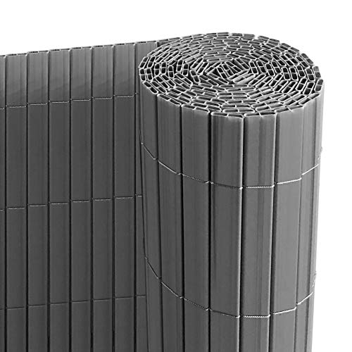 Ribelli® PVC Sichtschutzmatte mit Steg, extra stabil Sichtschutzzaun Sichtschutz Zaun Balkon Windschutz (120 x 400 cm, anthrazit) von Ribelli