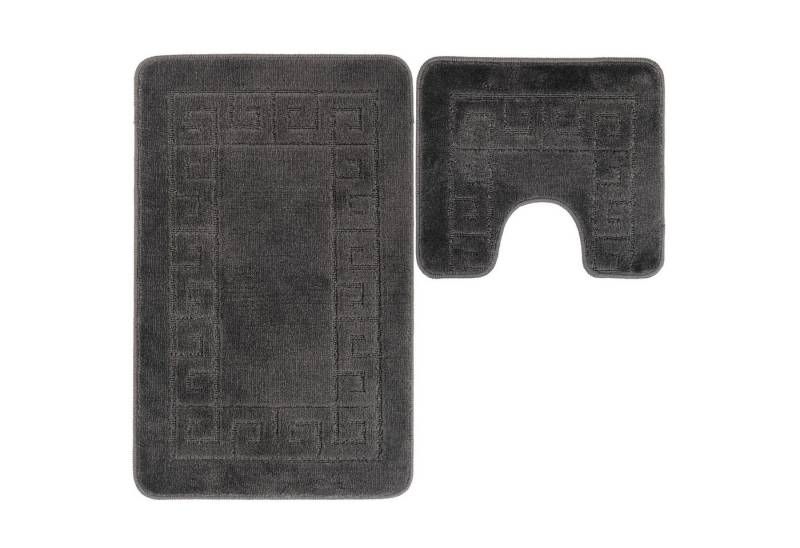 Ribelli Badematte Badezimmerteppich Set 2tlg, Badezimmermatte Rutschfest, Santorini, 50x80 + 50x40, Badteppich Waschbar von Ribelli
