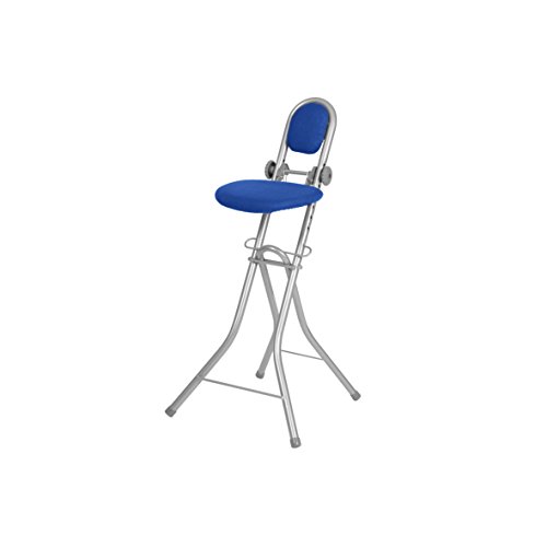 Ribelli Bügelstehhilfe Stehhilfe Stehstuhl 6-Fach höhenverstellbar klappbar Bügelstuhl Stehsitz ergonomisches Sitzen - Stehsitz zum Bügeln mit Rückenlehne (blau) von Ribelli