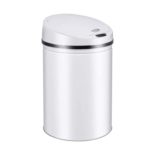 Ribelli Edelstahl Mülleimer 30 Liter - Abfalleimer mit Sensor - automatisches Öffnen und Schließen - Klemmring für Müllbeutel - Abnehmbarer Deckel - mit LED-Funktionsanzeige (weiß) von Ribelli