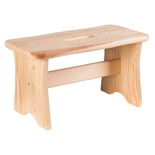 Ribelli Fußbank Holz Fußhocker Bank Hocker Schemel Sitzhocker Vintage Haushalt Hellbraun ca. 40 x 20 x 22 cm von Ribelli