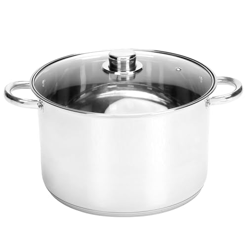 Ribelli Kochtopf 14L Edelstahl - als Gulaschkessel, Suppentopf, Spargeltopf o. Soßentopf Geeignet - Praktischer Küchentopf für viele Herdarten auch Induktion von Ribelli