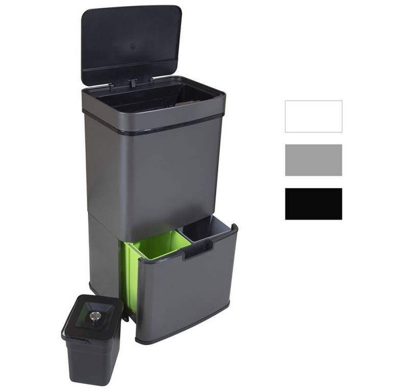 Ribelli Mülltrennsystem Sensor Mülleimer 72 L, 4 Fächer, Grau, Mülleimer Küche Ribelli Mülltrennsystem Sensor Mülleimer 72 L, 4 Fächer, Grau, Mülleimer Küche von Ribelli