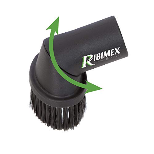 Ribimex Schwenkbare Reinigungsbürste für Pelletöfen mit Nylonborsten, Schwarz, L von RIBIMEX