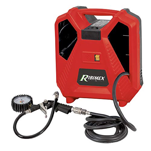 Ribimex PRCOMP1/KIT tragbarer Kompressor 8 bar - 1100 W, Rot und Schwarz von RIBIMEX