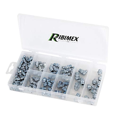 Ribimex PRGOU110GRA Schmiernippel-Set, Weiß und Grau, verschiedene Größen Ribimex PRGOU110GRA Schmiernippel-Set, Weiß und Grau, verschiedene Größen von RIBIMEX