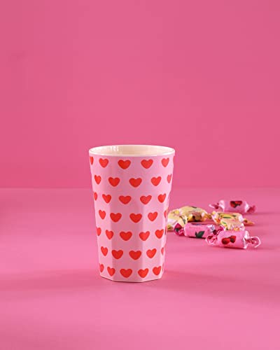 Groß Melamin Becher - Hellrosa - Sweet Hearts Print von Rice