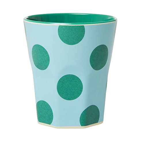 Groß Melamin Becher - Mint - Green Dots von Rice